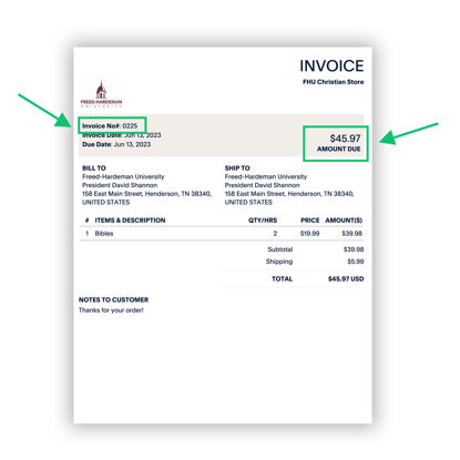 Picture of Pay Your Christian Store Invoice
