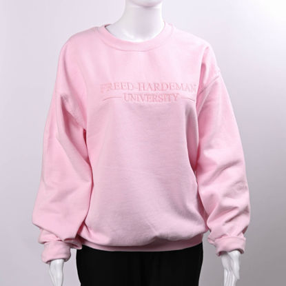 Picture of Pink Embroidered Crew Neck Sweatshirt - Gildan