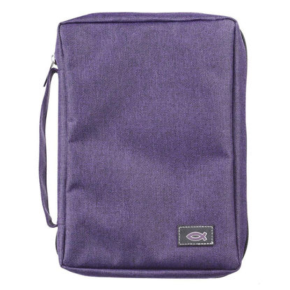 Picture of Purple  Bible Cover with Fish Badge