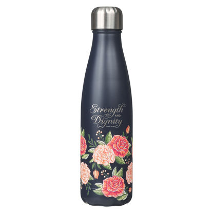 Picture of Strength and Dignity Pink Rose Steel Water Bottle