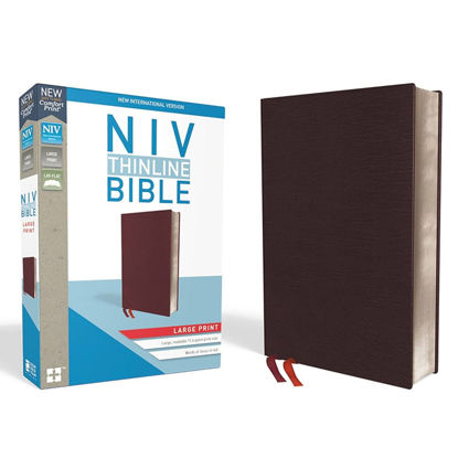 Picture of NIV Thinline Bible Large Print Burgundy, Bonded Leather