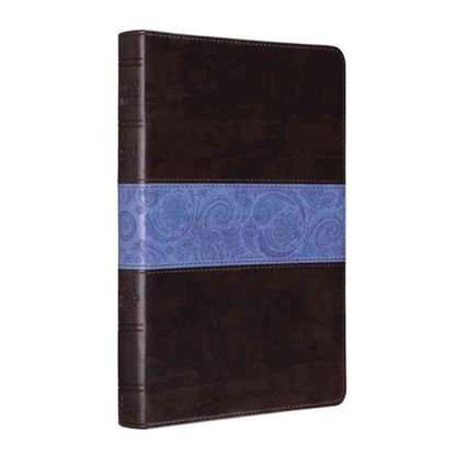 Picture of ESV- Thinline Bible Trutone, Chocolate/Blue Paisley band