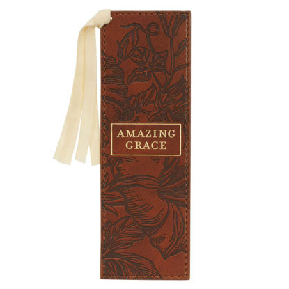 Picture of Amazing Grace Honey Brown Faux Leather Bookmark