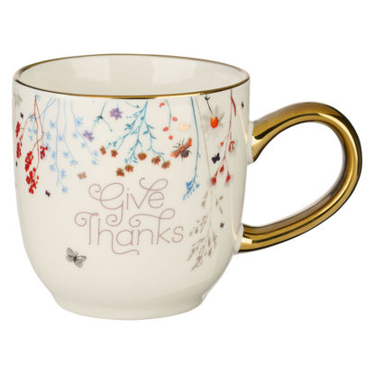 Picture of Give Thanks Topsy - Turvy Wildflowers Ceramic Mug - 1 Thessalonians 5:18