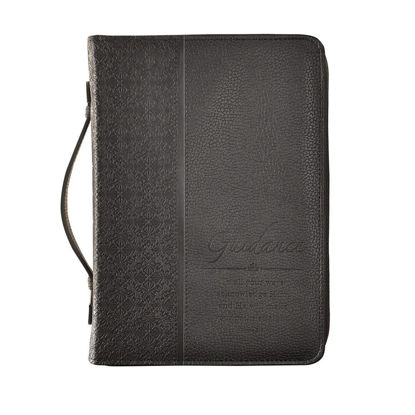 Picture of Guidance Black Faux Leather Classic Bible Cover - Proverbs 3:6