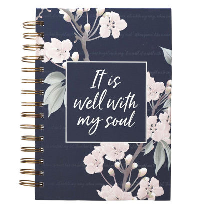 Picture of It Is Well Large Wirebound Journal in Navy