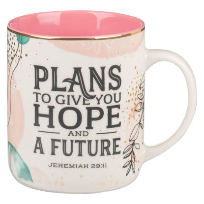 Picture of Plans to Give You Hope Muted Watercolor Ceramic Mug - Jeremiah 29:11