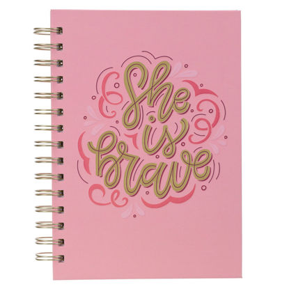 Picture of She is Brave Pink Wirebound Journal