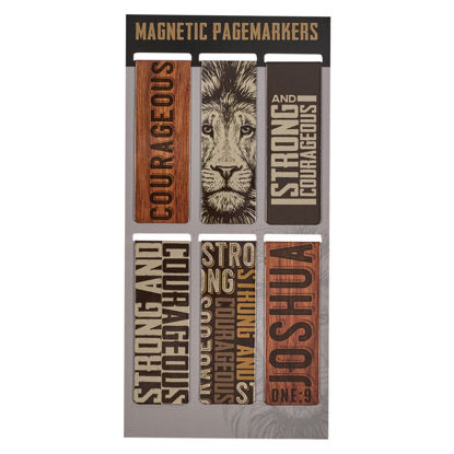 Picture of Strong and Courageous Magnetic Bookmark Set