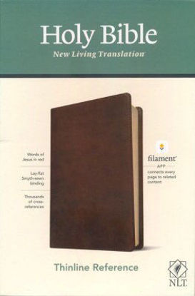 Picture of NLT Thinline Reference Bible, Compact, Rustic Brown Cross